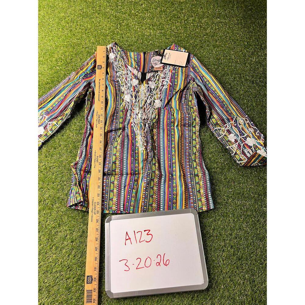 Almatrichi Spain Top Womens M/L Size 42 European‎ Tribal Resort Cruise Vacation
